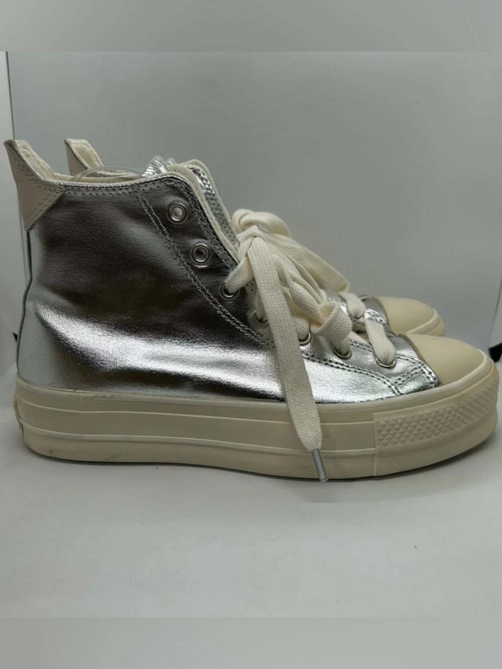 Chuck Taylor® All Star® Lift Metallic High Top Platform Sneaker (Womens) Sz 9